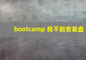 bootcamp 找不到安装盘